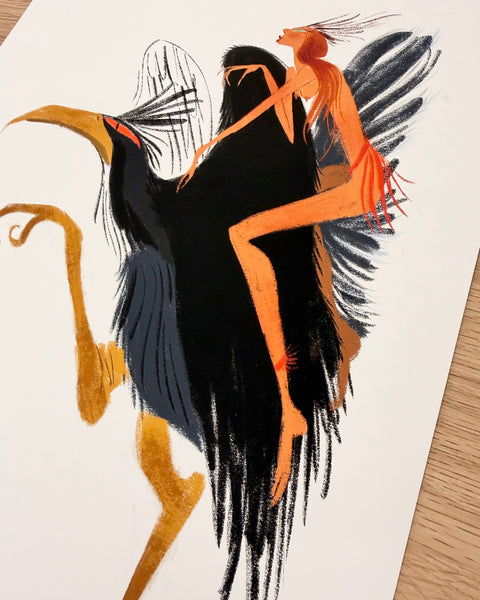 Leo Matsuda - Mythical Raven 1 - Original Artwork - Warriors And Demons Solo Exhibition