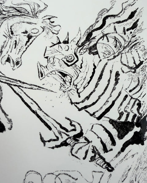 Leo Matsuda - Monkey And Pig - Original Artwork - Warriors And Demons Solo Exhibition