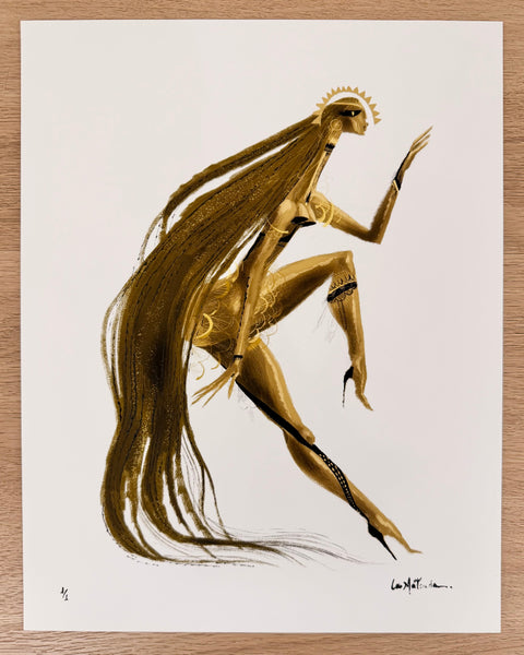Leo Matsuda - Golden Goddess - Original Artwork - Warriors And Demons Solo Exhibition
