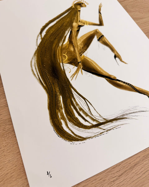 Leo Matsuda - Golden Goddess - Original Artwork - Warriors And Demons Solo Exhibition