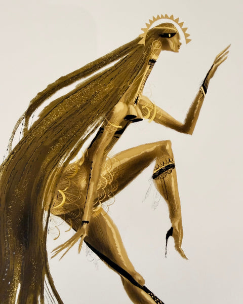 Leo Matsuda - Golden Goddess - Original Artwork - Warriors And Demons Solo Exhibition