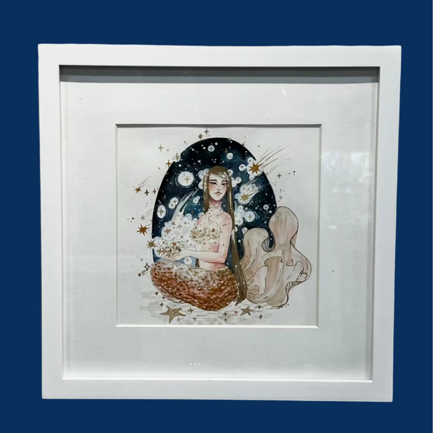 Aster Hung - Glitter and Gold ( Mermaid Show ) - Original Framed Art