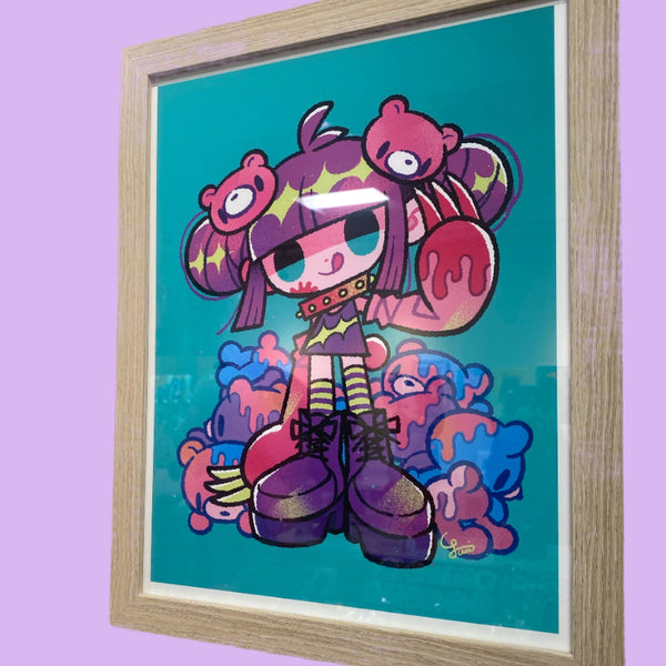 Yuri Takahashi - Strongest Me - Framed Giclee - Gloomy Bear Exhibition
