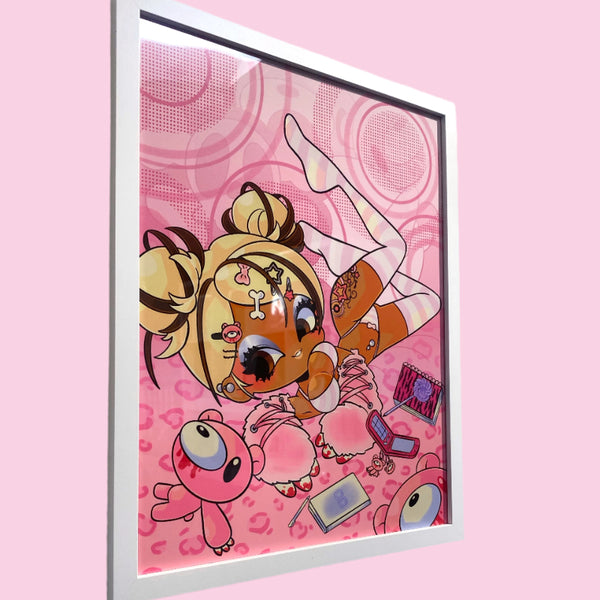 Susanna Reed - Gloomy's Biggest Fan - Framed Giclee - Gloomy Bear Exhibition
