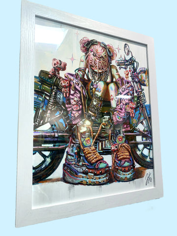 Helen Highton - GLOOOMY Ride -  (SOLD OUT) Framed Artwork - Gloomy Bear Exhibition
