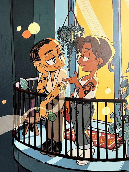 Amie Sanchez Balcony Girls Art Print