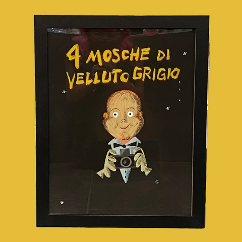Chris Mitchell - "4 Mosche In Velluto Grigio" Framed Print | Crimson Shadows: Italian Horror Art Exhibition