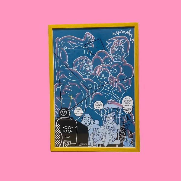 Luck.E.Bat - "Little Mum & Brian" Framed Art Print | Power Slam!: Pro Wrestling Show