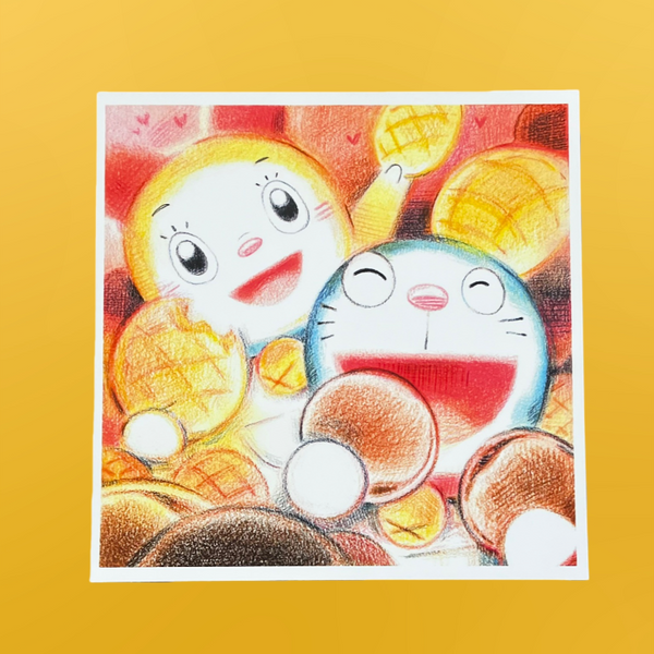 Junyi Wu- Doraemon and Dorami Art Print - Doraemon Show