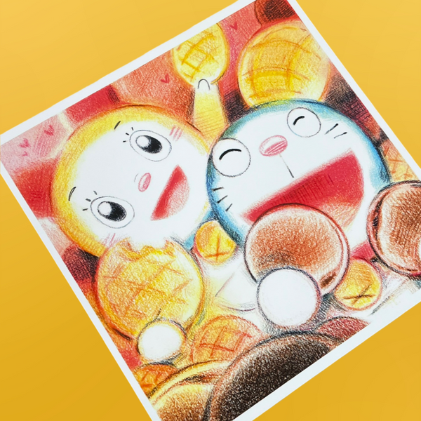 Junyi Wu- Doraemon and Dorami Art Print - Doraemon Show