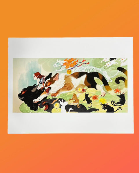 Keiko Murayama - Cat Stampede Print
