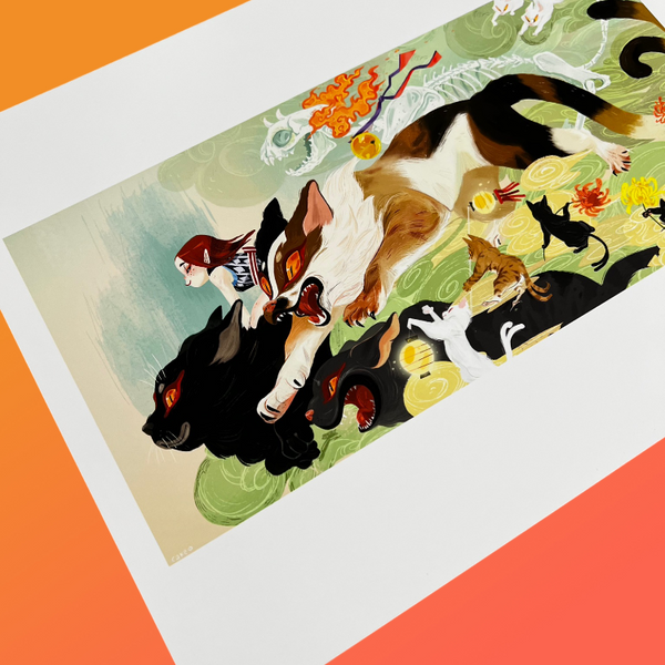 Keiko Murayama - Cat Stampede Print