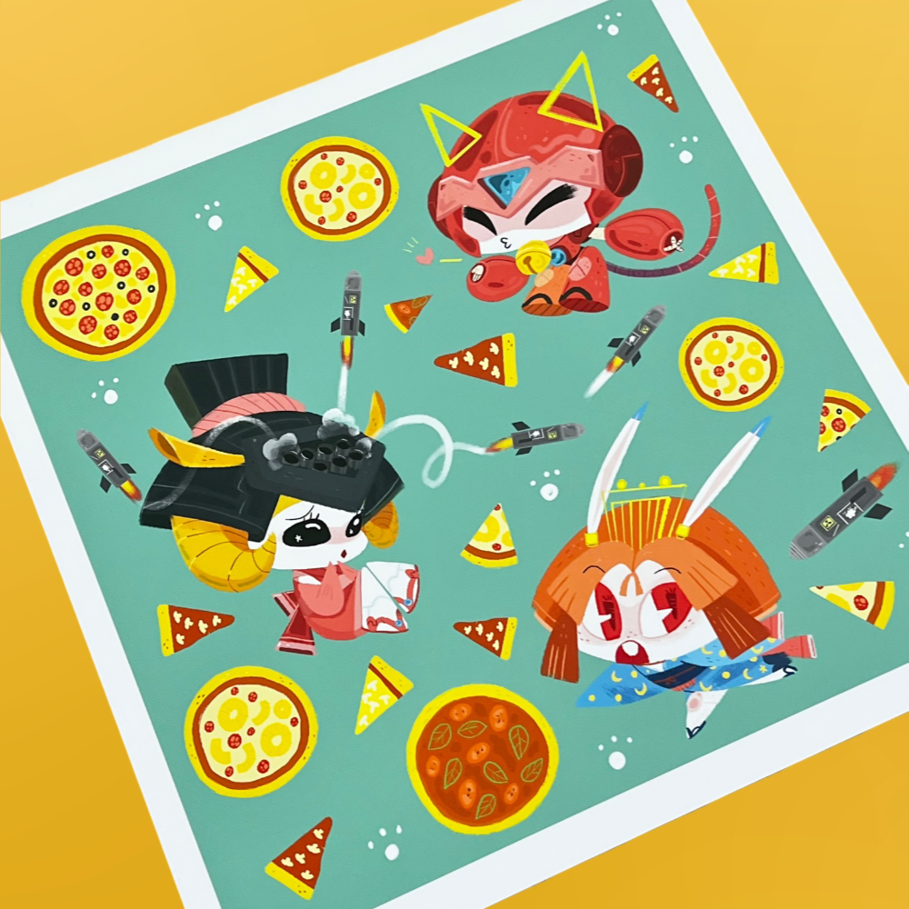 Keiko Murayama - Cat Oh Ninden Art Print - Tatsunoko Show – Q POP