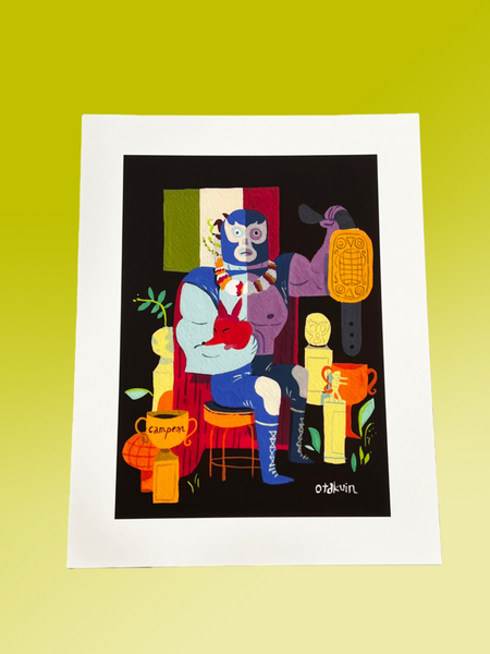 Oliver Akuin - Demonio Azul - Art Print | Power Slam!: Pro Wrestling Show