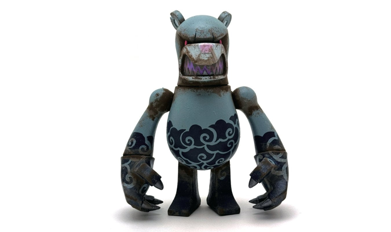 Touma - One Off Rust Custom Knuckle Bear Blue Clouds Custom Toy - Touma & Mao Exhibition