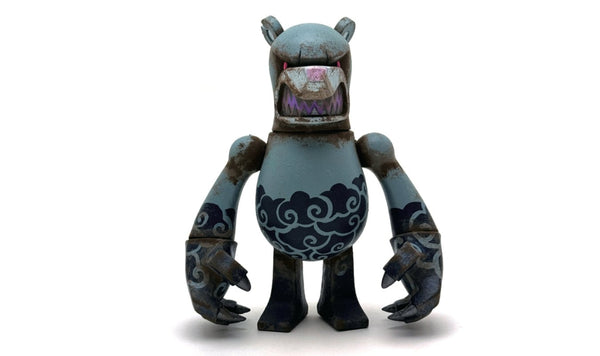 TOUMA KNUCKLE BEAR ナックルベア Touma - One Off Rust Custom Knuckle Bear Blue Clouds Custom Toy