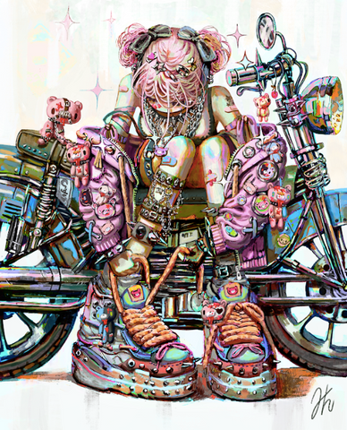 Helen Highton - Gloomy Ride - Art Print - Gloomy Bear Exhibition