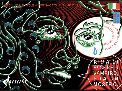 Luck.E.Bat - "Atom Age Vampire" Framed Print | Crimson Shadows: Italian Horror Art Exhibition