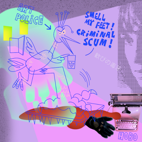 Hobo Divine - "Art Police" Print | Crimson Shadows: Italian Horror Art Exhibition