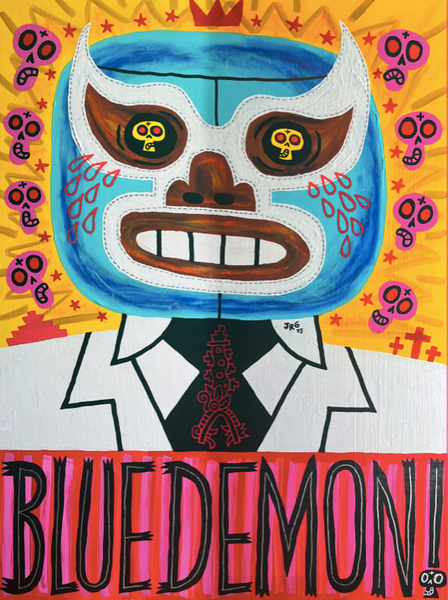 Jorge Gutierrez - "BLUE DEMON" Original Art Piece | Power Slam!: Pro Wrestling Show