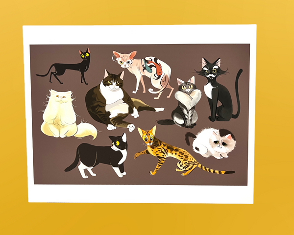 Soyeon Yoo - Cats Art Print- Cat And Dog Show