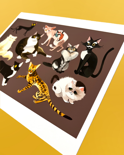 Soyeon Yoo - Cats Art Print- Cat And Dog Show