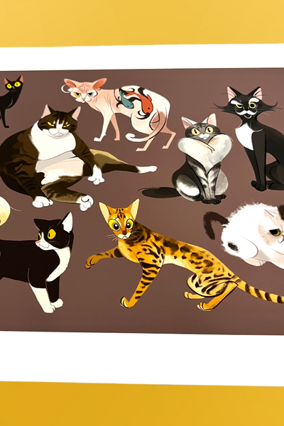 Soyeon Yoo - Cats Art Print- Cat And Dog Show