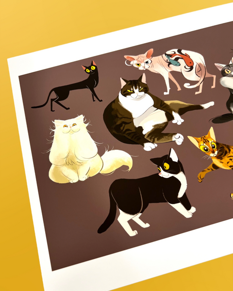 Soyeon Yoo - Cats Art Print- Cat And Dog Show