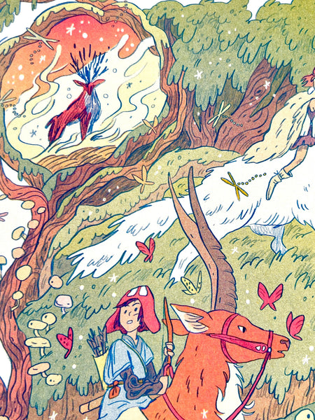 Natalie Andrewson - Princess Mononoke Large Riso Print