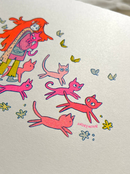 Natalie Andrewson - Cat Parade Riso Print