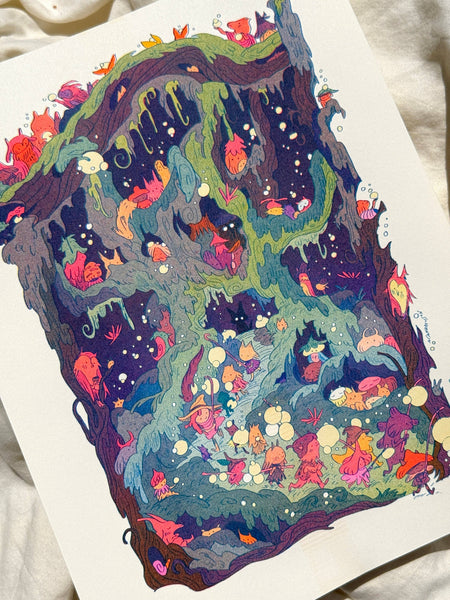 Natalie Andrewson - The Night Parade Riso Print / Woodfolk Collection