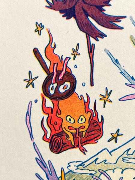 Natalie Andrewson - Howl's Moving Castle Small Riso Print