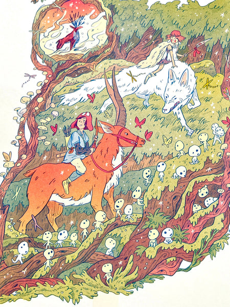 Natalie Andrewson - Princess Mononoke Large Riso Print