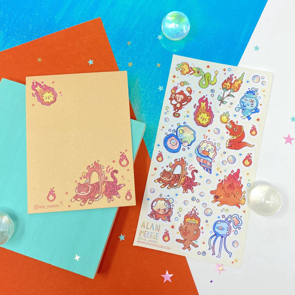 Fire & Water Sticker Sheet