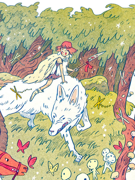 Natalie Andrewson - Princess Mononoke Large Riso Print