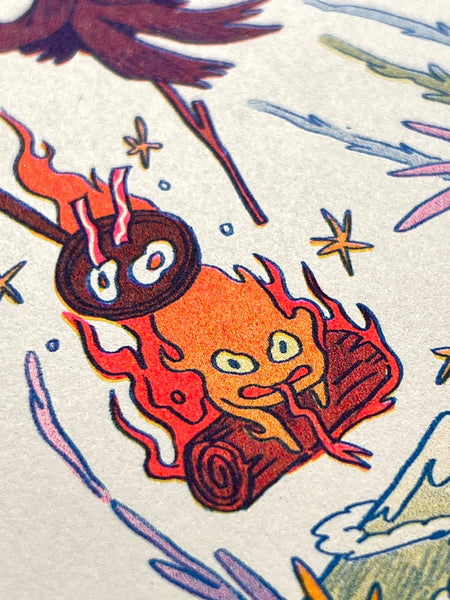Natalie Andrewson - Howl's Moving Castle Small Riso Print