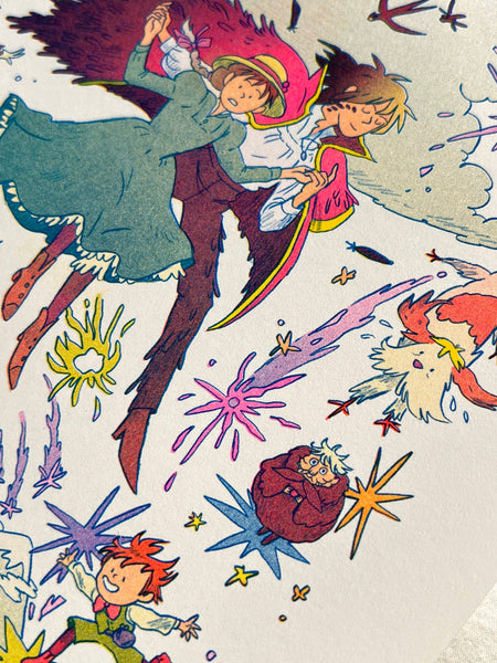 Natalie Andrewson - Howl's Moving Castle Small Riso Print