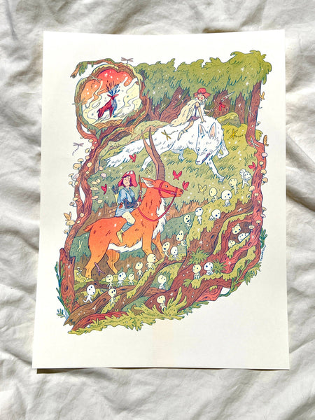 Natalie Andrewson - Princess Mononoke Large Riso Print