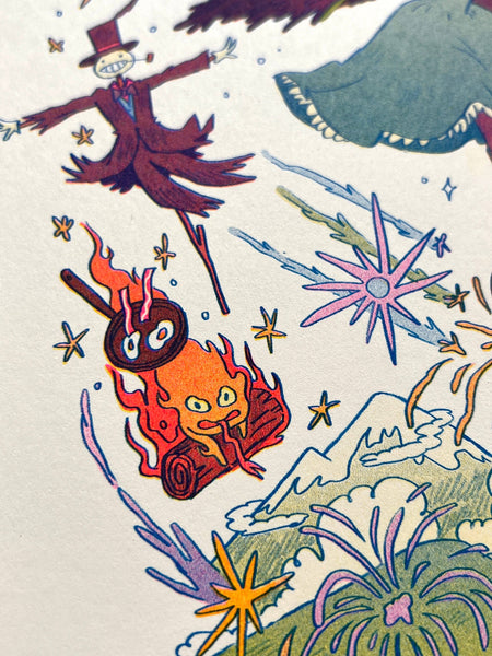 Natalie Andrewson - Howl's Moving Castle Small Riso Print