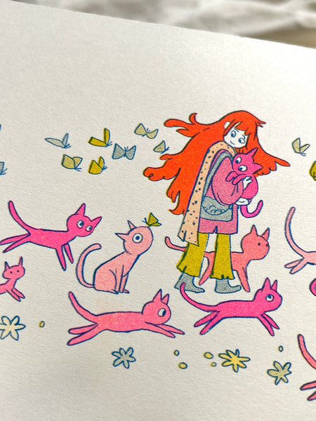 Natalie Andrewson - Cat Parade Riso Print