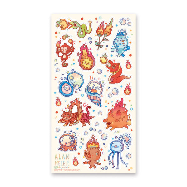 Fire & Water Sticker Sheet