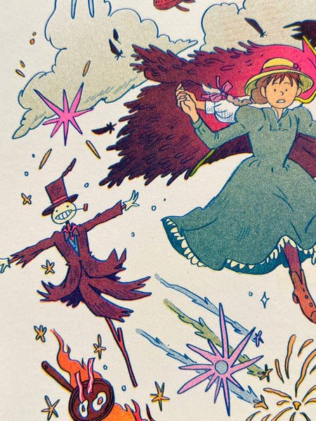 Natalie Andrewson - Howl's Moving Castle Small Riso Print