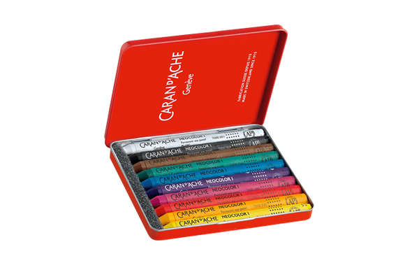 Set of 10 NEOCOLOR I Pastels in Metal Box