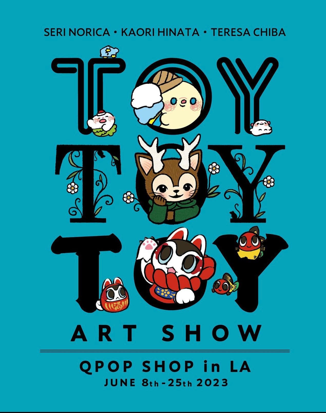 Toy Toy Toy Art Show Signed Poster - Morris, Inu Harigon & Kaiju Icy - Toy Toy Toy Art Show