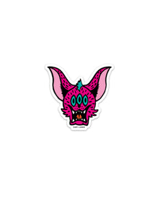 Art Junkie Pop Up Show -  Violent Cat - Head Pink - Sticker